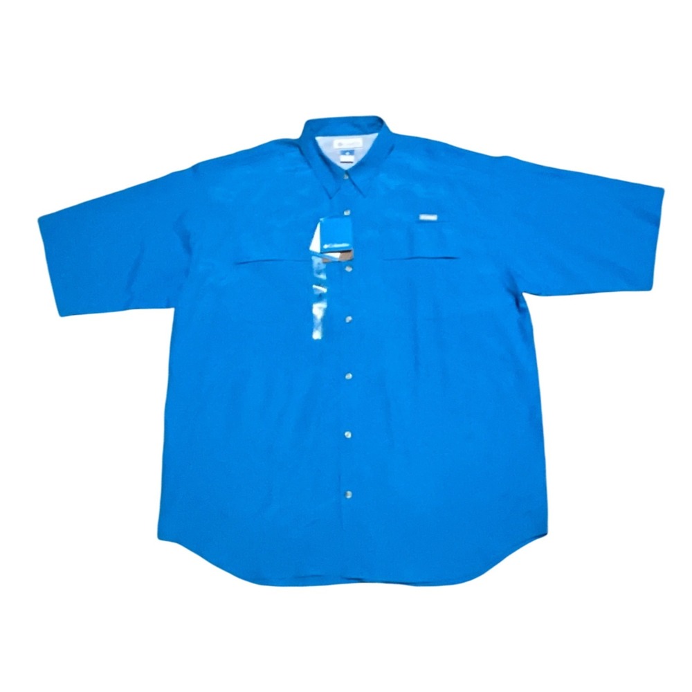 Columbia Downstream Drift Blue Quick‎ Dry Vented Outdoor Fishing Shirt XL NWT
